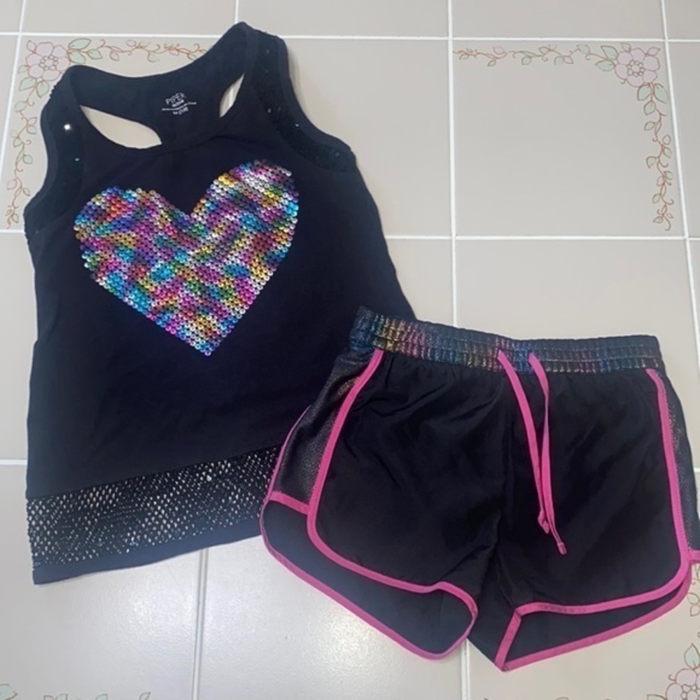 Piper Active 2 Piece Tank Top and Shirt Set Girls Size 6/7/8
